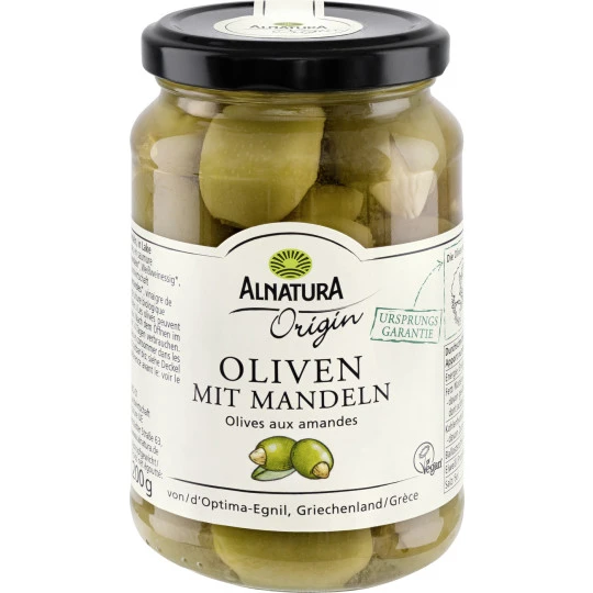 Origin Bio Oliven Mit Mandeln 350G 3 Origin Bio Oliven Mit Mandeln 350G