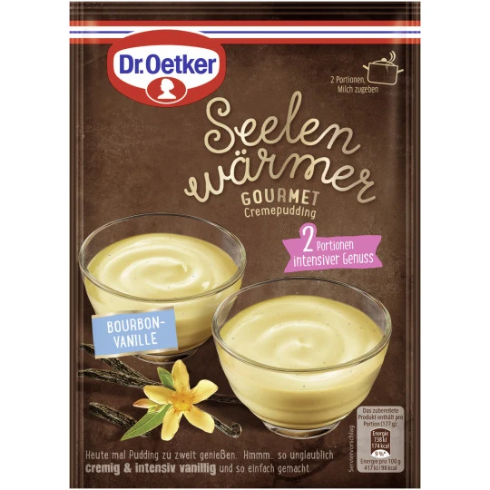 Dr. Oetker Seelenwärmer Gourmet Cremepudding Bourbon-Vanille 55G 3 Dr. Oetker Seelenwärmer Gourmet Cremepudding Bourbon-Vanille 55G